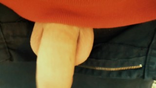 Twink testicles movements in outdoor - fast motion vid and pulsating orgasm