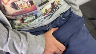 Getting hard at the office. Didn't mean to cum.