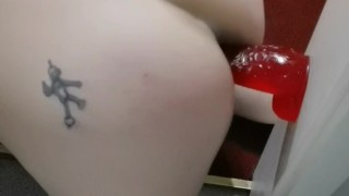 Anal orgasm with tentacle and my big pink dildo