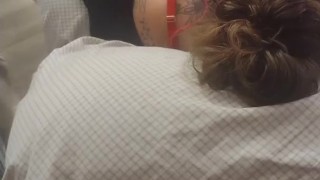 Pervert dick flashing while girl watches with her skirt up