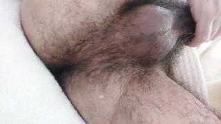 Fingering my ass while touching my big dick