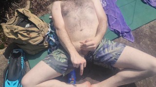 my boyfriend filming me jacking off while in public, too hot for clothing, fuck that lets get naked