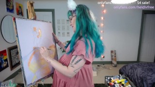 9 Month Pregnant Self Portrait Painting Show