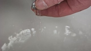 Piss hole sounding with a sprinkler rod
