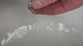 Piss hole sounding with a sprinkler rod