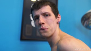 Sexy Twink Can't Help But To Rub His Huge Cock