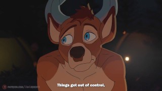 A Deer and a Lion Kissing... Then Getting Hot - Gay Furry Animation - Preview