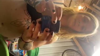 Sexy mechanic strips down and changes oil.