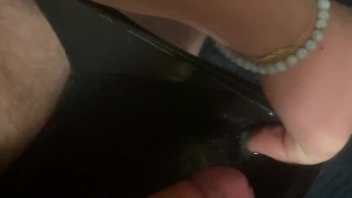 Cum handsfree underwear couldn't hold it in next to roommate exhib