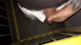 Uncut twink cock piss out of balcony