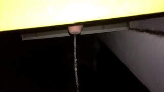 Uncut twink cock piss out of balcony