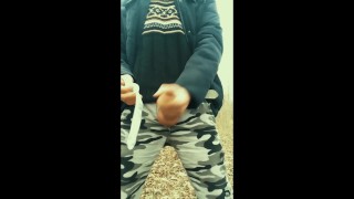 Middle eastern guy swallows cum from found friends condom and then big cums on eated condom