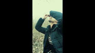 Middle eastern guy swallows cum from found friends condom and then big cums on eated condom