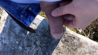 Piss on my cum in the abandoned place