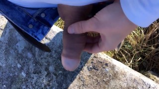 Piss on my cum in the abandoned place