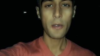 Chewing and making bubbles foam of friends cum public