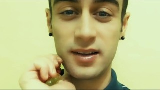 Chewing and swallowing gummy bears family - vore fetish