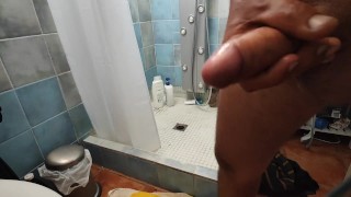 Jerk off with cum on hand  Self recorded amateur homemade.