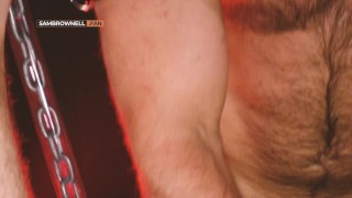 Leather jock gets used in the sex club sling in a furry threeway in Bunker Sydney