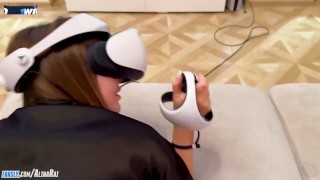 Tricky stepson fucks his naive stepmom while she is in virtual reality