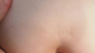Perfect body girl gets cum in her ass outdoor