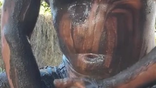 Like a pig in the mud