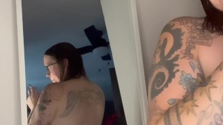 and bake 420 smoking fetish BBW naked from behind view