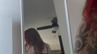 BBW stepmom MILF 420 smoking fetish from behind POV