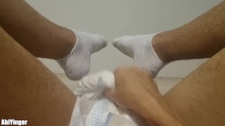 ABDL Boy In A Diaper Jerking Off and Cumming