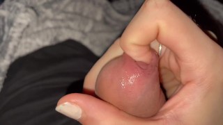 Late Night Cumshot and Foreskin Play
