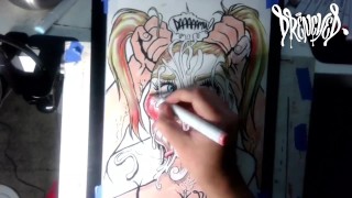 When She Manages to Fit Your Cock & Balls in Her Mouth at The Same Time - Cumshot Drawing Timelapse