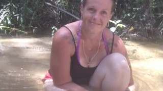 First Time Casting With Popular Country Girl On Spring Break In The Middle Of The Woods In Creek