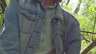 Masturbating in the woods