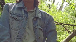 Masturbating in the woods