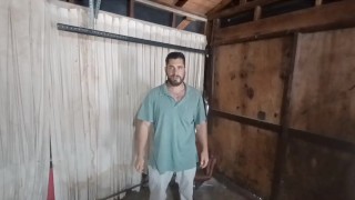 Hot Bodybuilder Working Out and Masturbating in Garage Sugar Mama Wanted