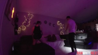 Well hung white boy tears up tight black pussy BTS
