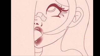 girl blowjob sucking 2d animation