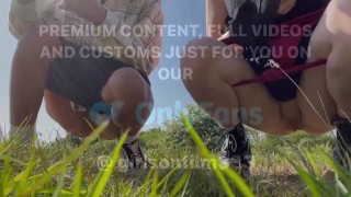 Desperate 18 year old girls peeing in public