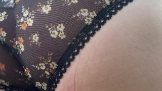 bubble butt femboy walking in sheer panties in public
