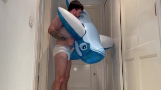 Inflatable oiled up and fucked hard