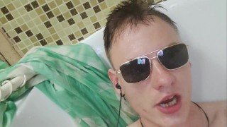 Handsome teen jerk off in bathroom