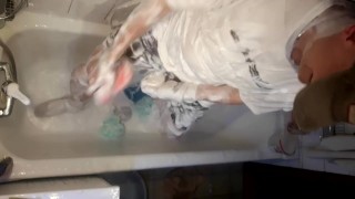 Soaping in white t-shirt (teaser)