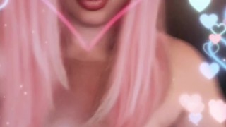 Megurine Luka Plays with her big boobs