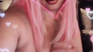 Megurine Luka Plays with her big boobs
