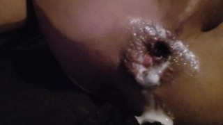 Cum dump pushes out 4th load