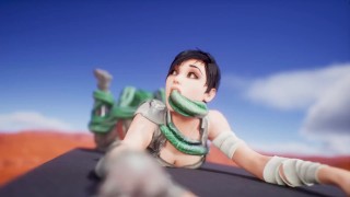 charming brunette with short hair vs. ALIEN MONSTERS | porn parody wild life