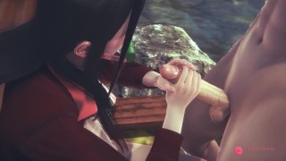 Demon Slayer Hentai Nezuko handjob
