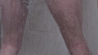 Shower enema through panties