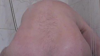 Shower enema through panties