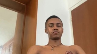 You and I agree that this was a juicy cumshot with a lot of cum, the handsome BBC boy masturbates